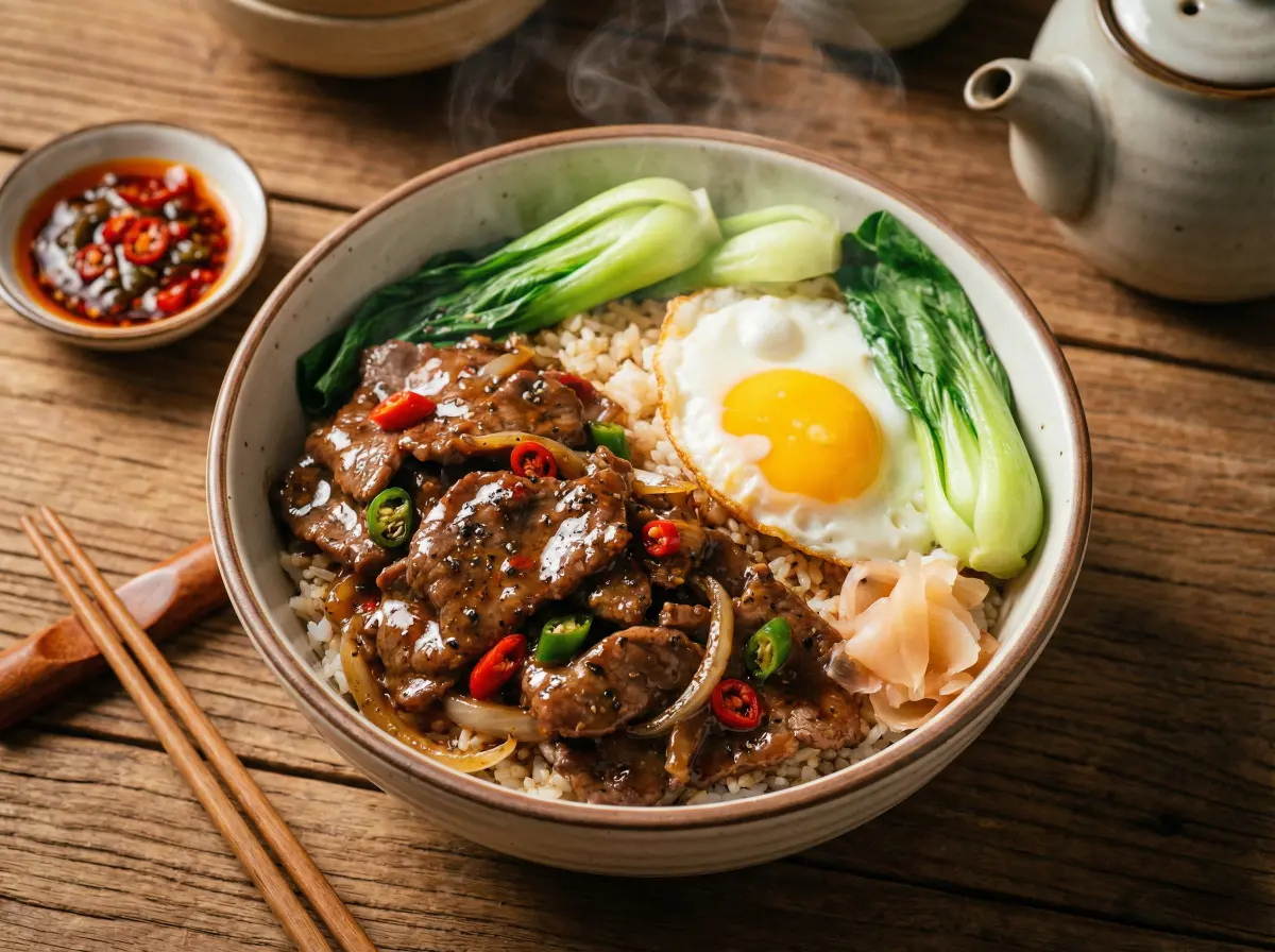 今日特餐 - 黑椒牛肉盖饭，里番 的招牌美味
